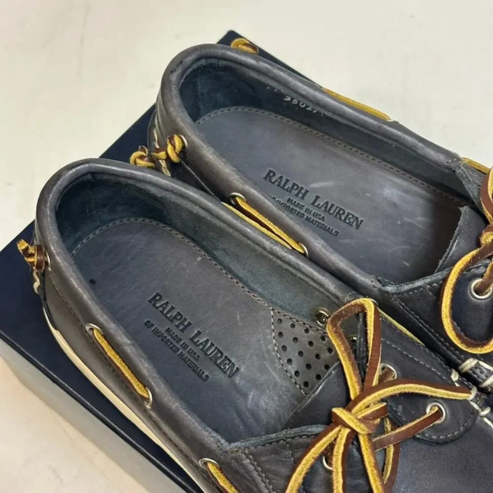 NIB Rancourt & Co. x Polo Ralph Lauren Telford Boat Shoe Blue NOS Maine USA 11 D